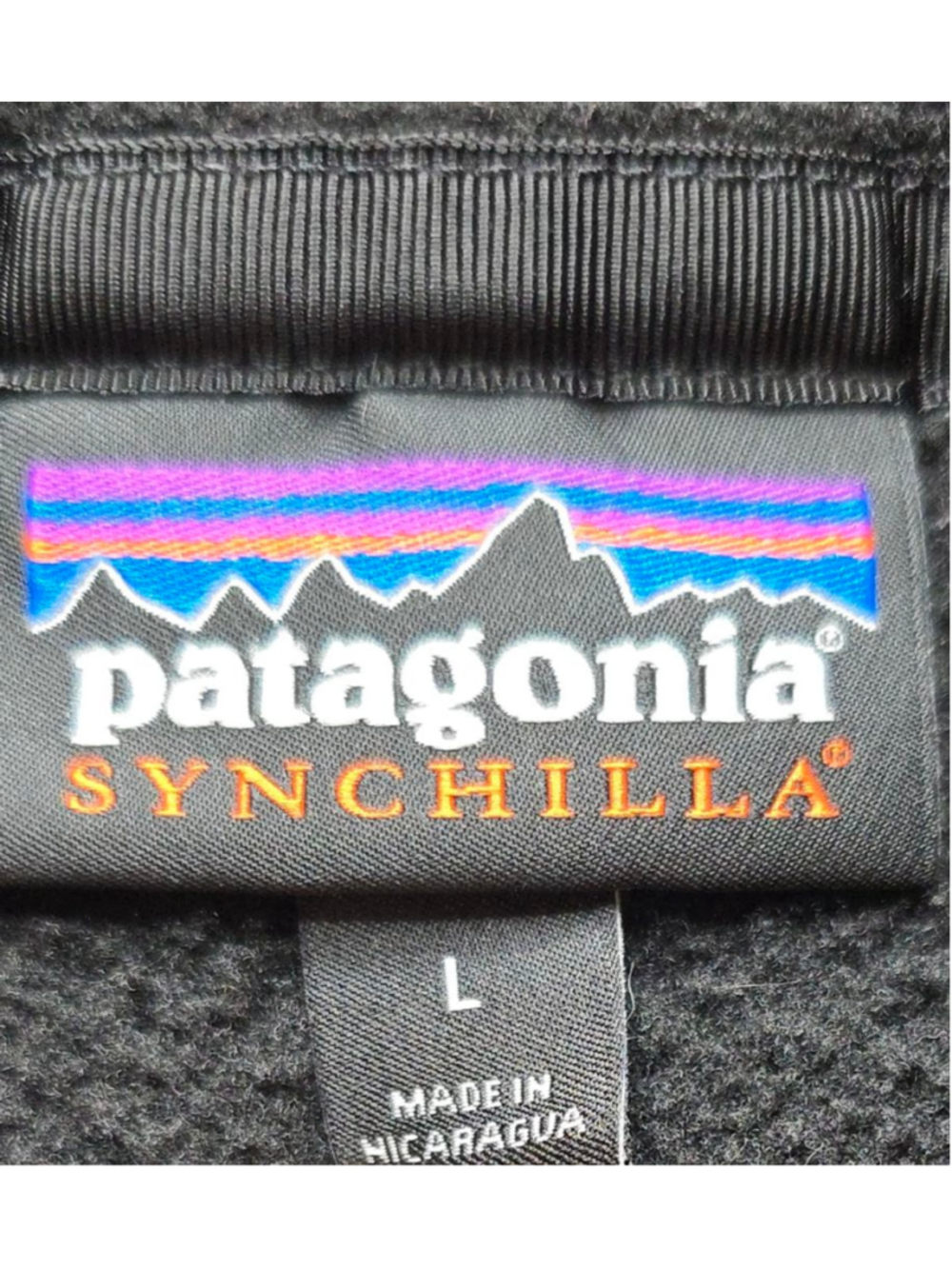 Patagonia Synchilla Vest Mens Large Black Fleece Full Zip Hiking Gorp - Picture 4 of 7